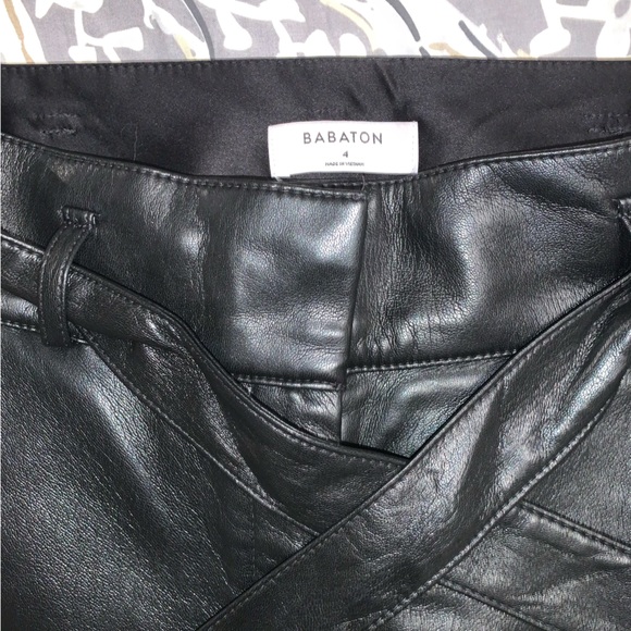 Babaton Vegan Leather Belted Pant - Picture 3 of 6